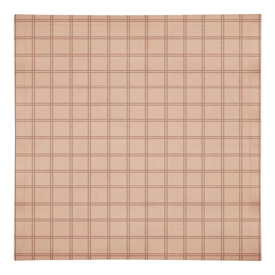 Faded Pink Grid Cotton Twill Napkin